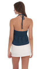 Scrunch Halter Top in Navy