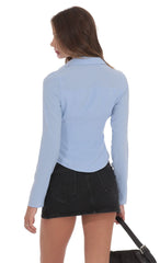 Button-Up Shirt in Light Blue